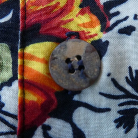 Duke Kahanamoku 80s Hawaiian Surfer Aloha Shirt Coconut Buttons 25inch Chest M - Picture 6 of 10